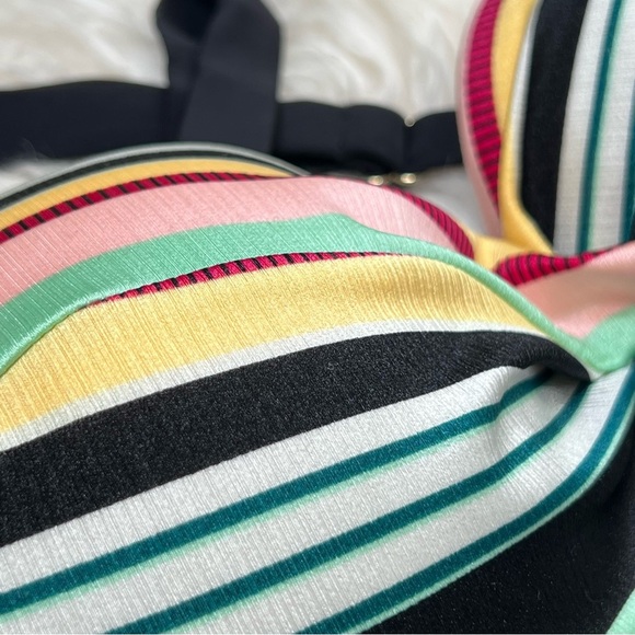 Allure Bikini Top Striped Adjustable Padded Swimwear Multicolor 16 18 Plus Size - Picture 11 of 16